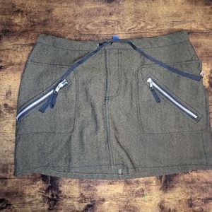 Dollhouse Y2K Soft Grunge Green Twill Mini Skirt Size 11-12
